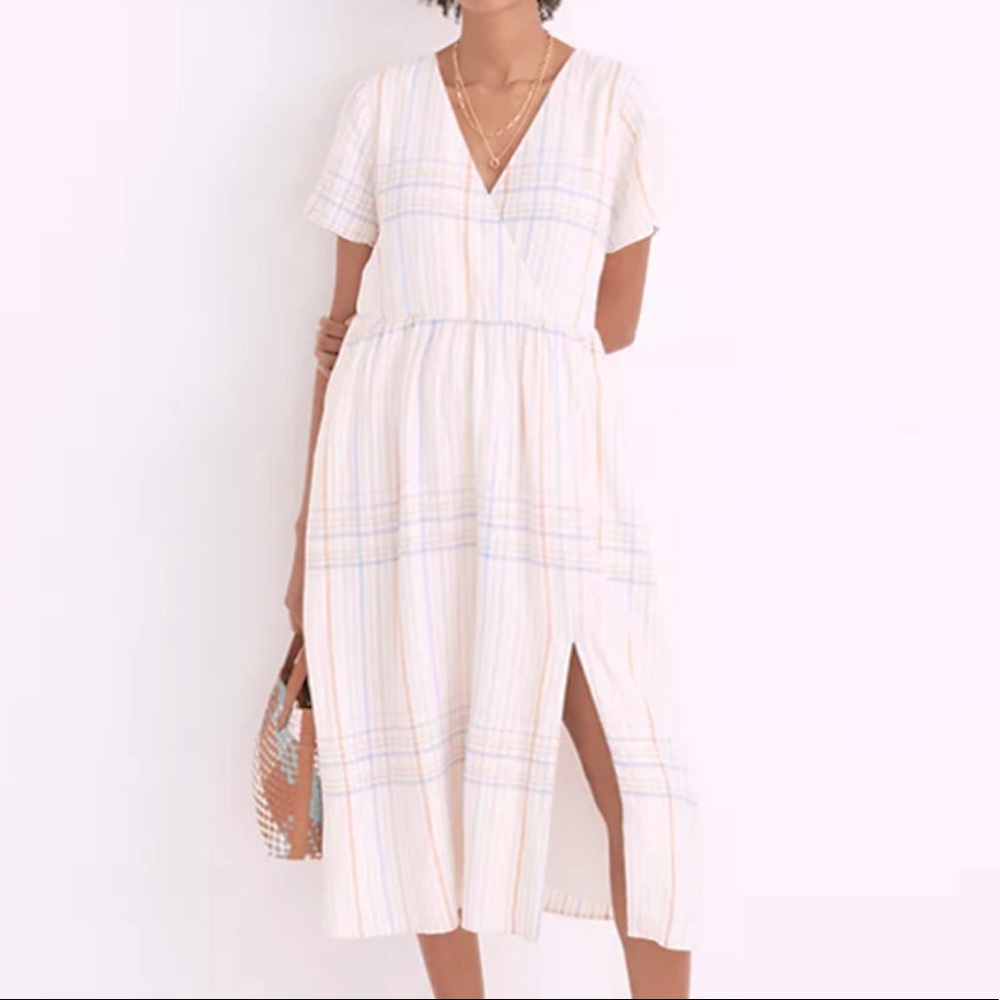 Madewell White Plaid dress